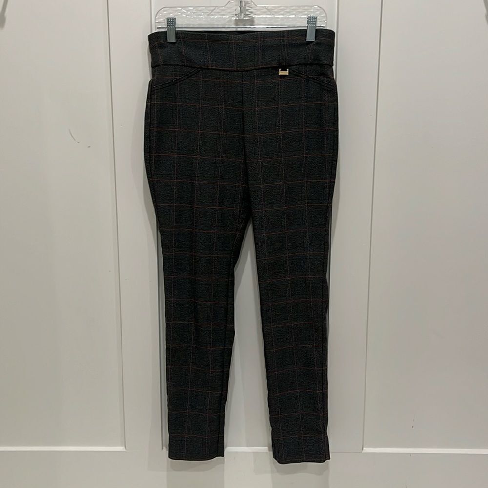 Anne Klein Dark Grey Patterned Pants